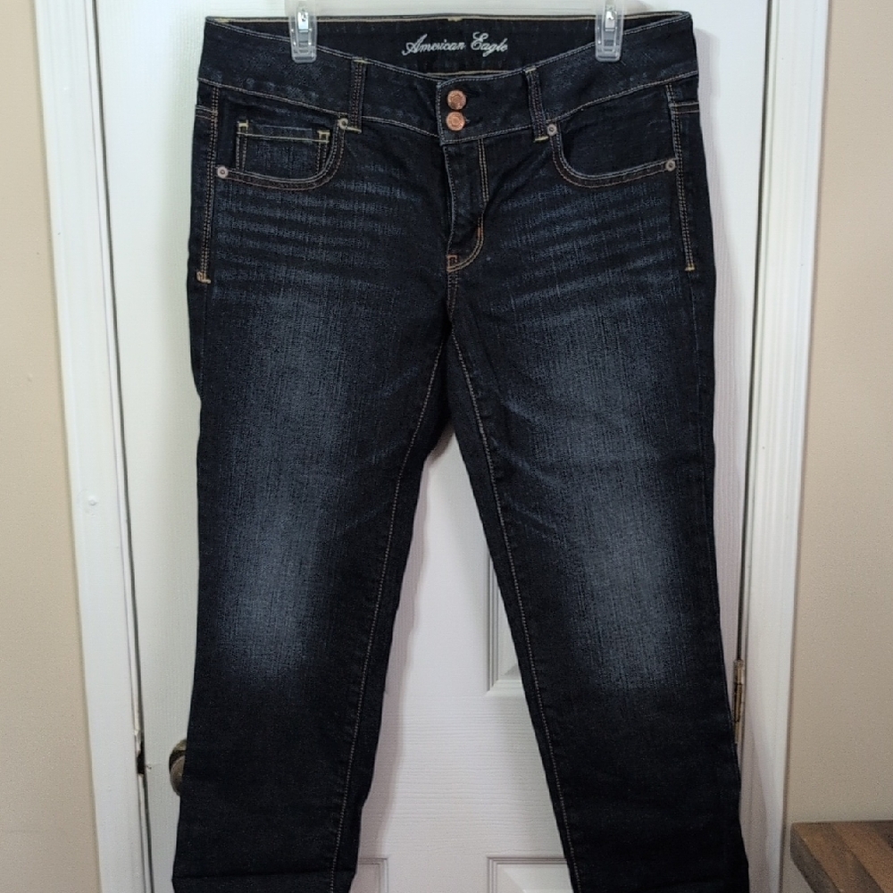 American Eagle Outfitters Women's Dark Wash Cropped Jeans